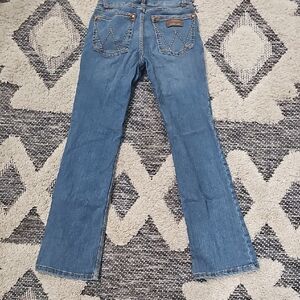 Wrangler Blue Boot Cut Jeans with Contrast Stitching